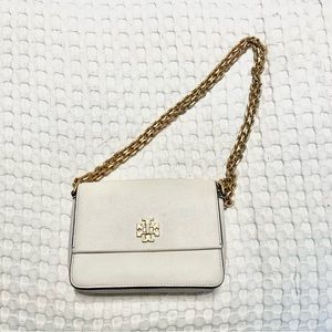 Tory Burch | Wallet on a Chain | White Leather